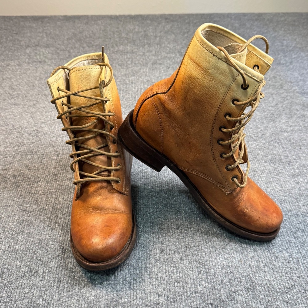 Freebird by Steven Tan Ombre Leather Lace Up Boots Women's Sz 8 Distressed